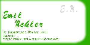 emil mekler business card